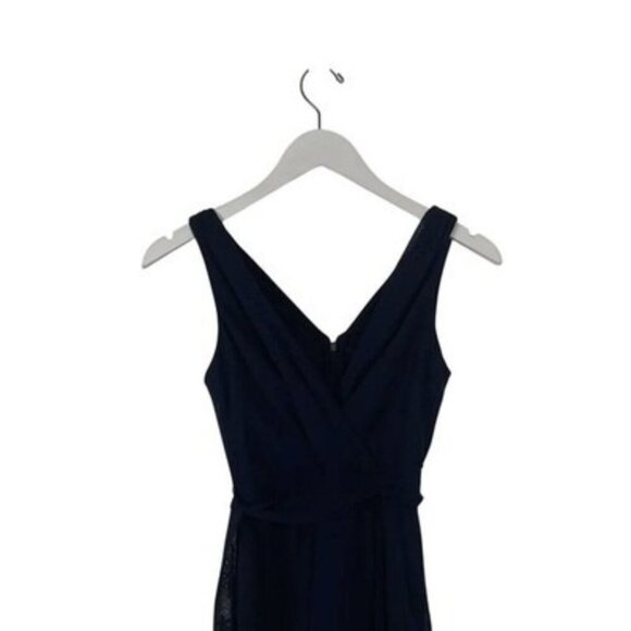 DKNY Navy Eyelet A-Line Dress Petite Size 2P NWT - Picture 2 of 4